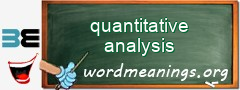 WordMeaning blackboard for quantitative analysis